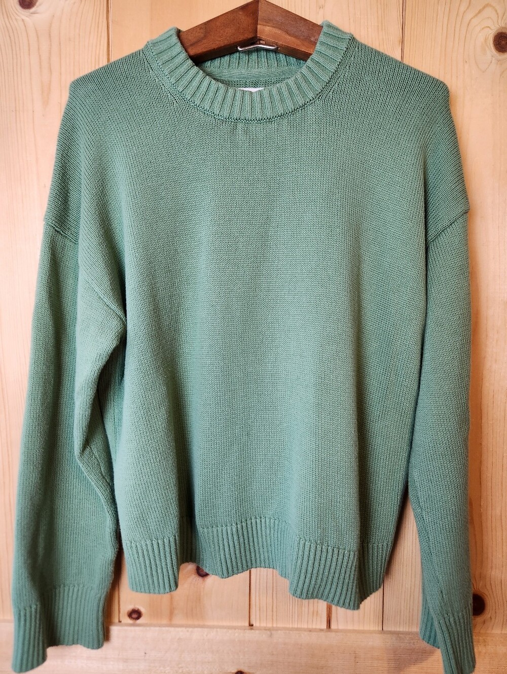 Market & Spruce 100% Cotton Crewneck Knit Ribbed Knit Sweater